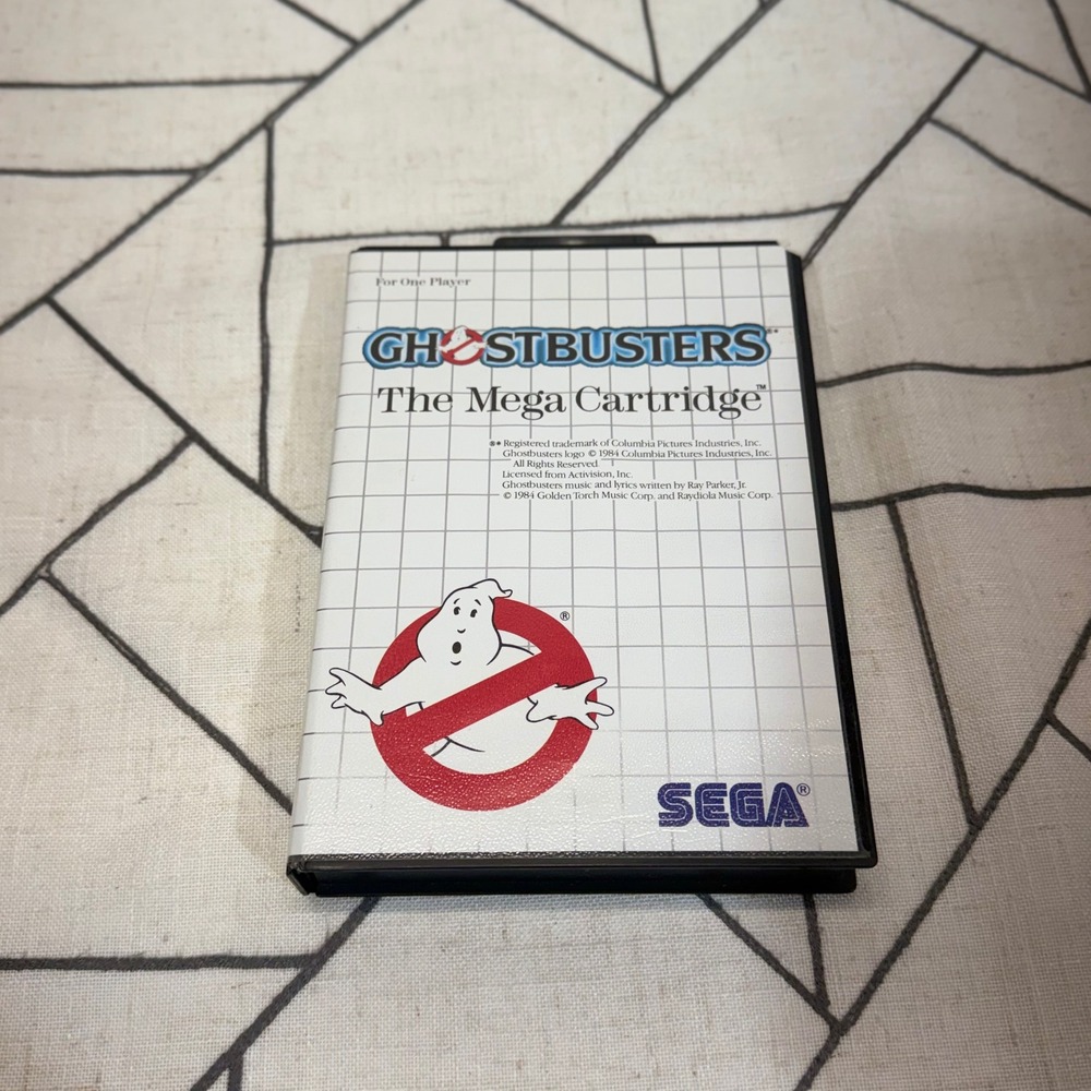 Sega Ghostbusters Master System Game Black CIB Tested Retro Video Game